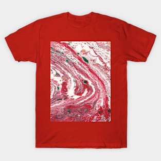 Marble red white T-Shirt